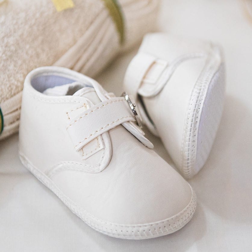 New born white  baptism shoes